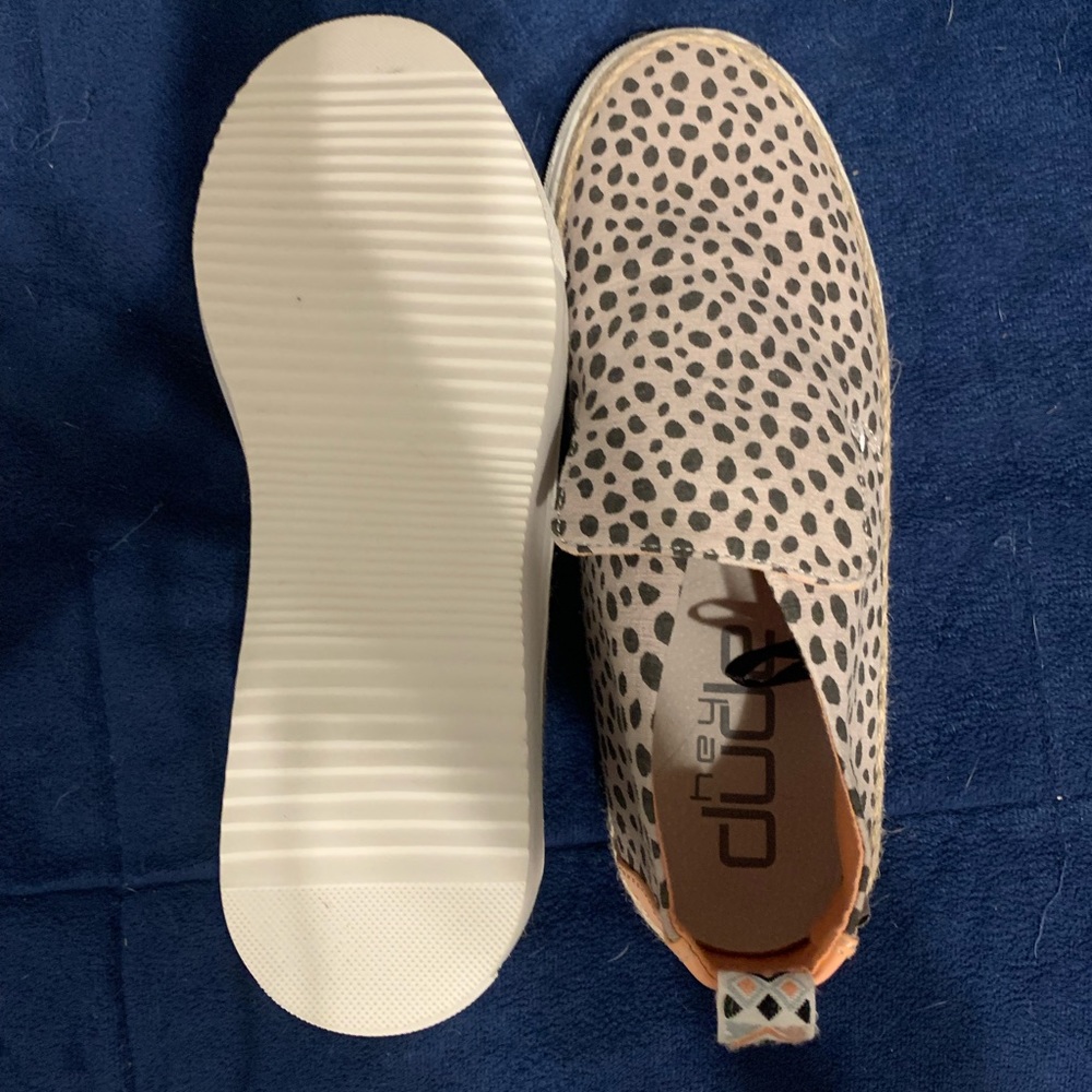 Leopard print Hey Dude shoes